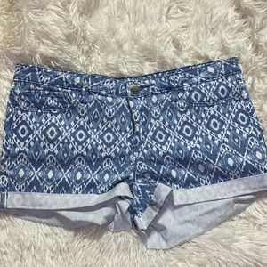 Blue Printed Shorts